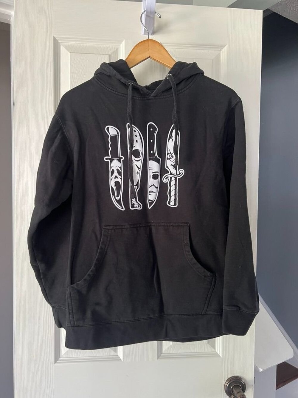 WeAreVillains Hoodie Black Graphic Horror Streetwear Pullover Small